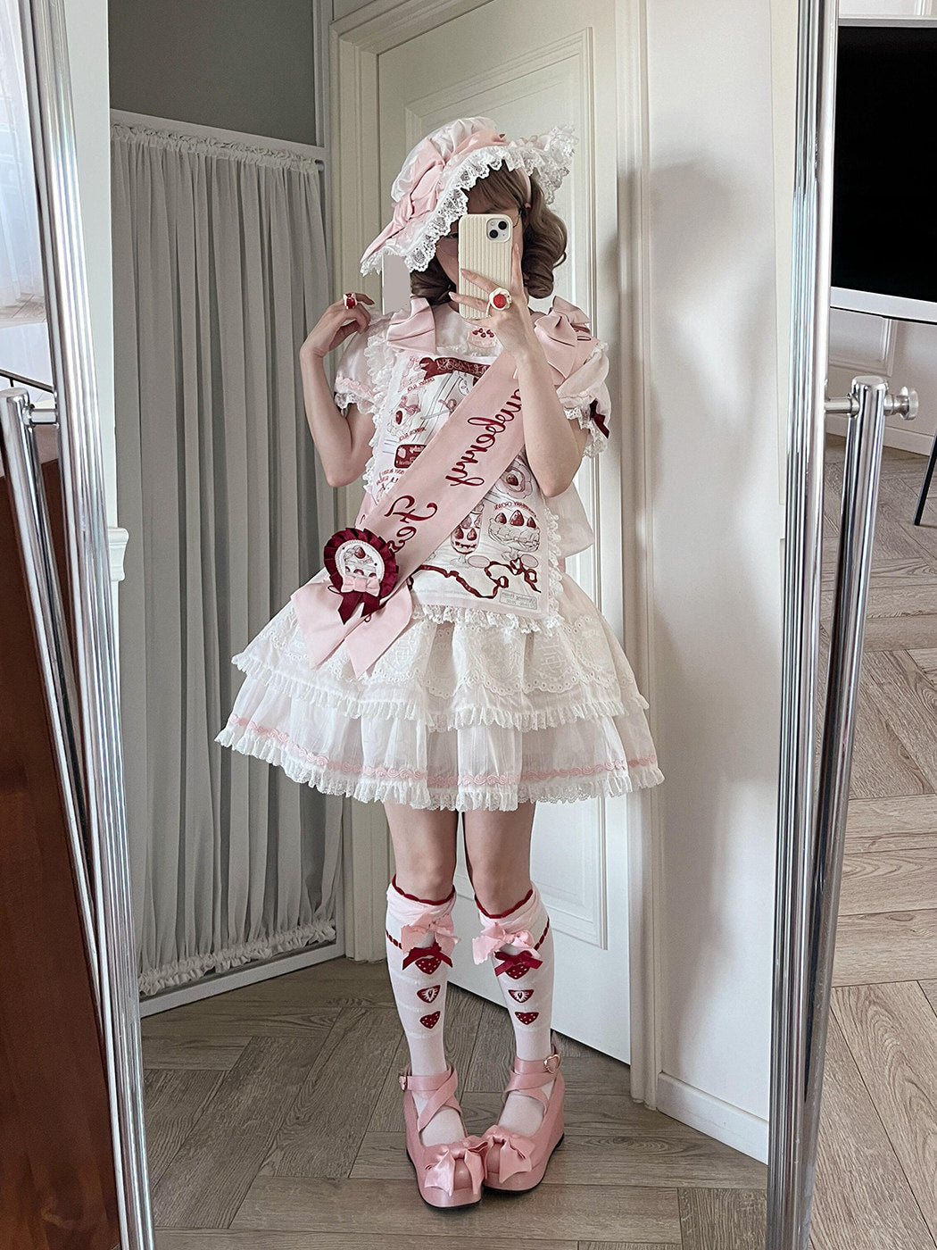 Creamy - Strawberry Wall - Pink OP Dress Set