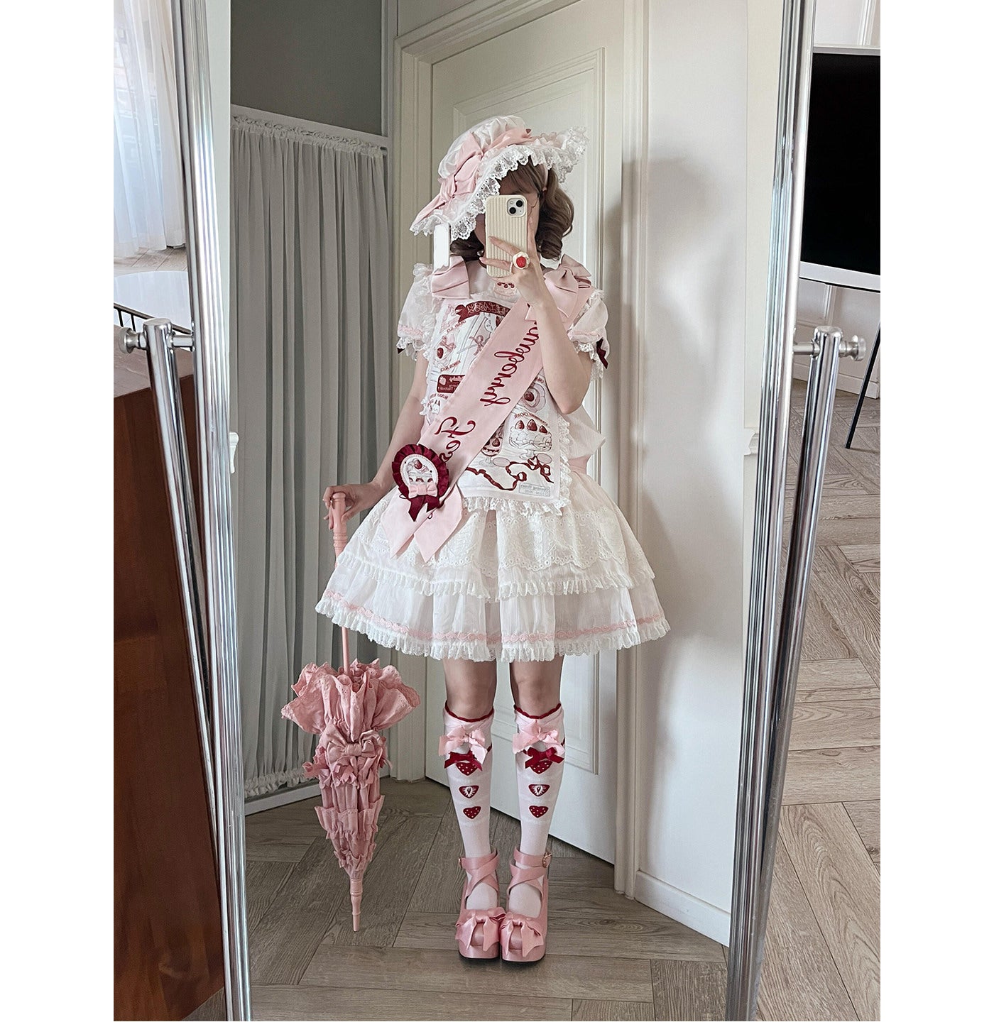 Creamy - Strawberry Wall - Pink OP Dress Set