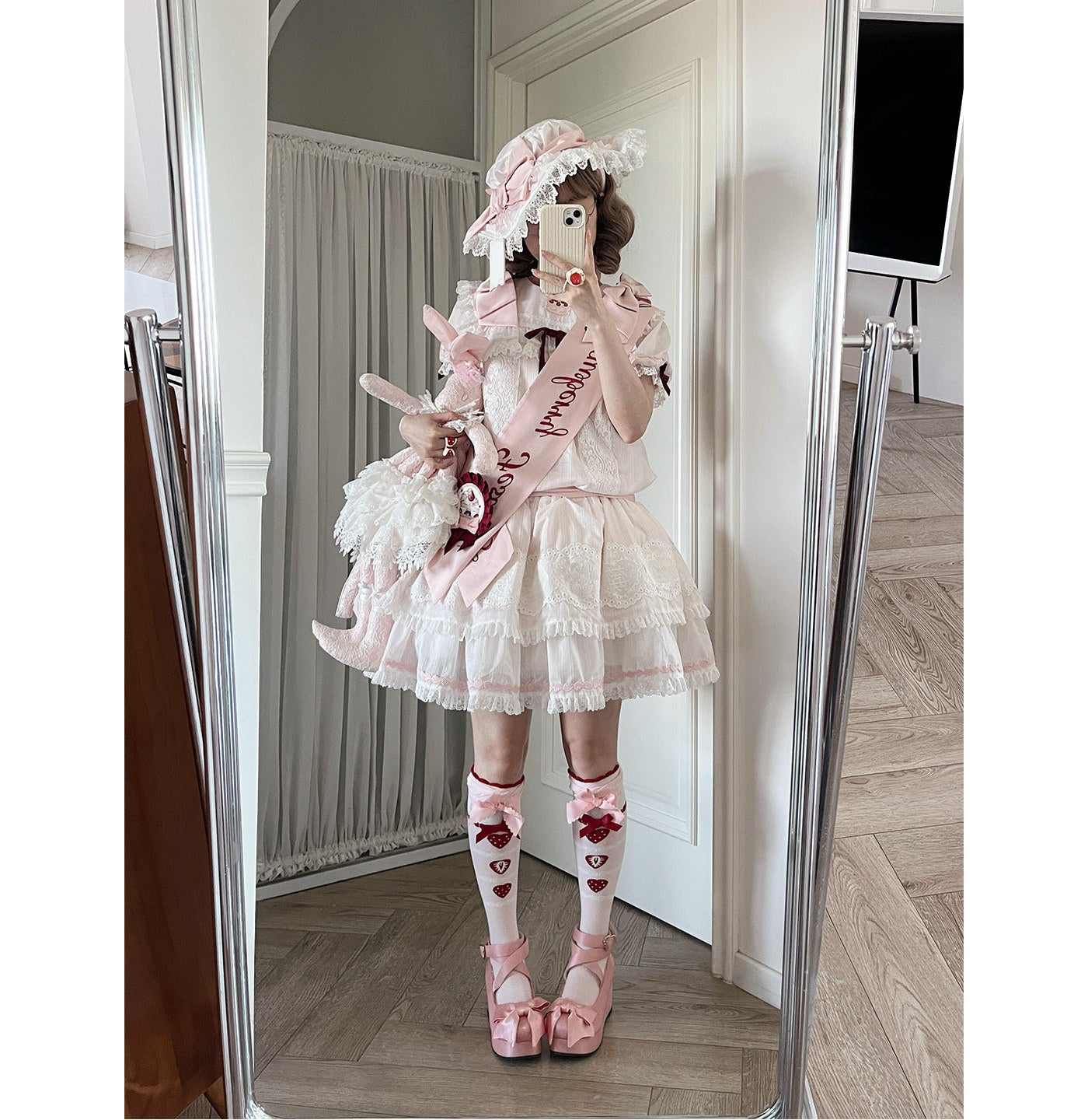 Creamy - Strawberry Wall - Pink OP Dress Set