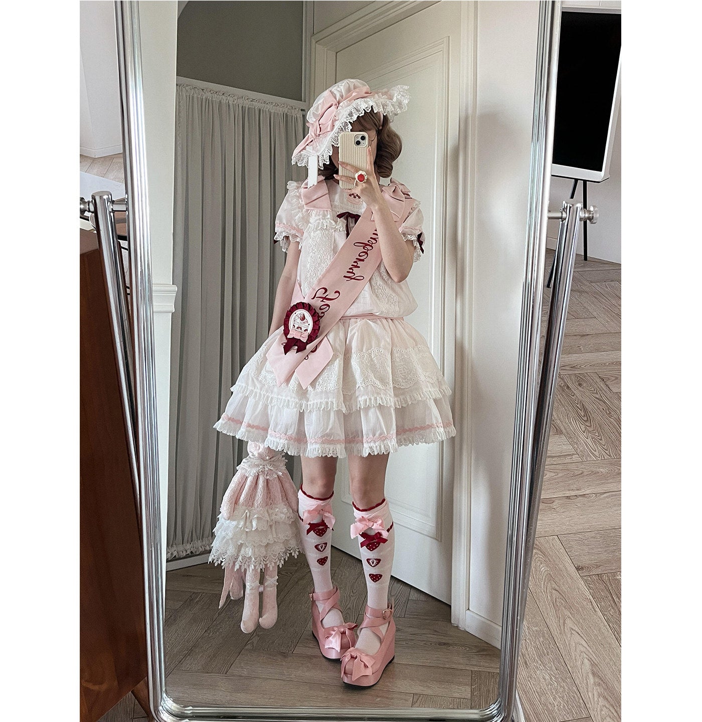 Creamy - Strawberry Wall - Pink OP Dress Set