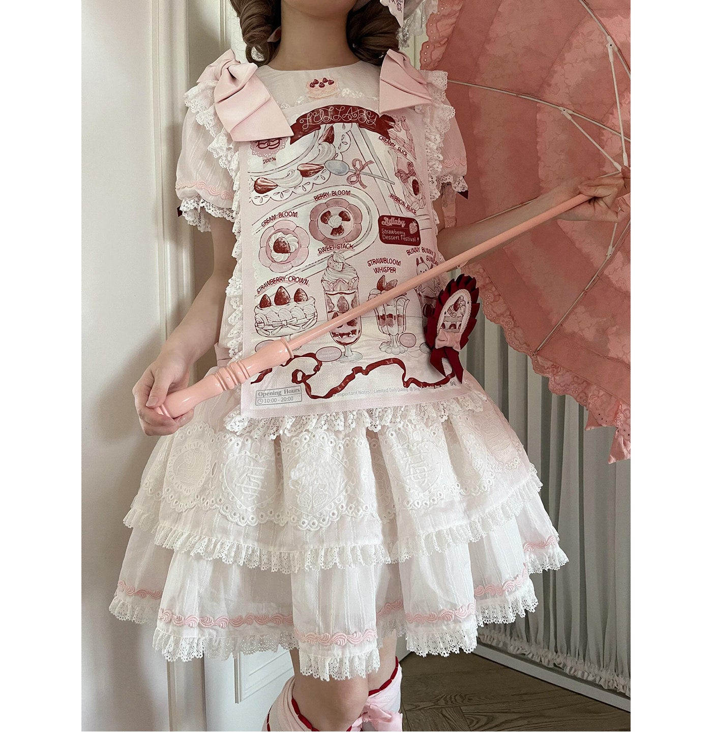 Creamy - Strawberry Wall - Pink OP Dress Set