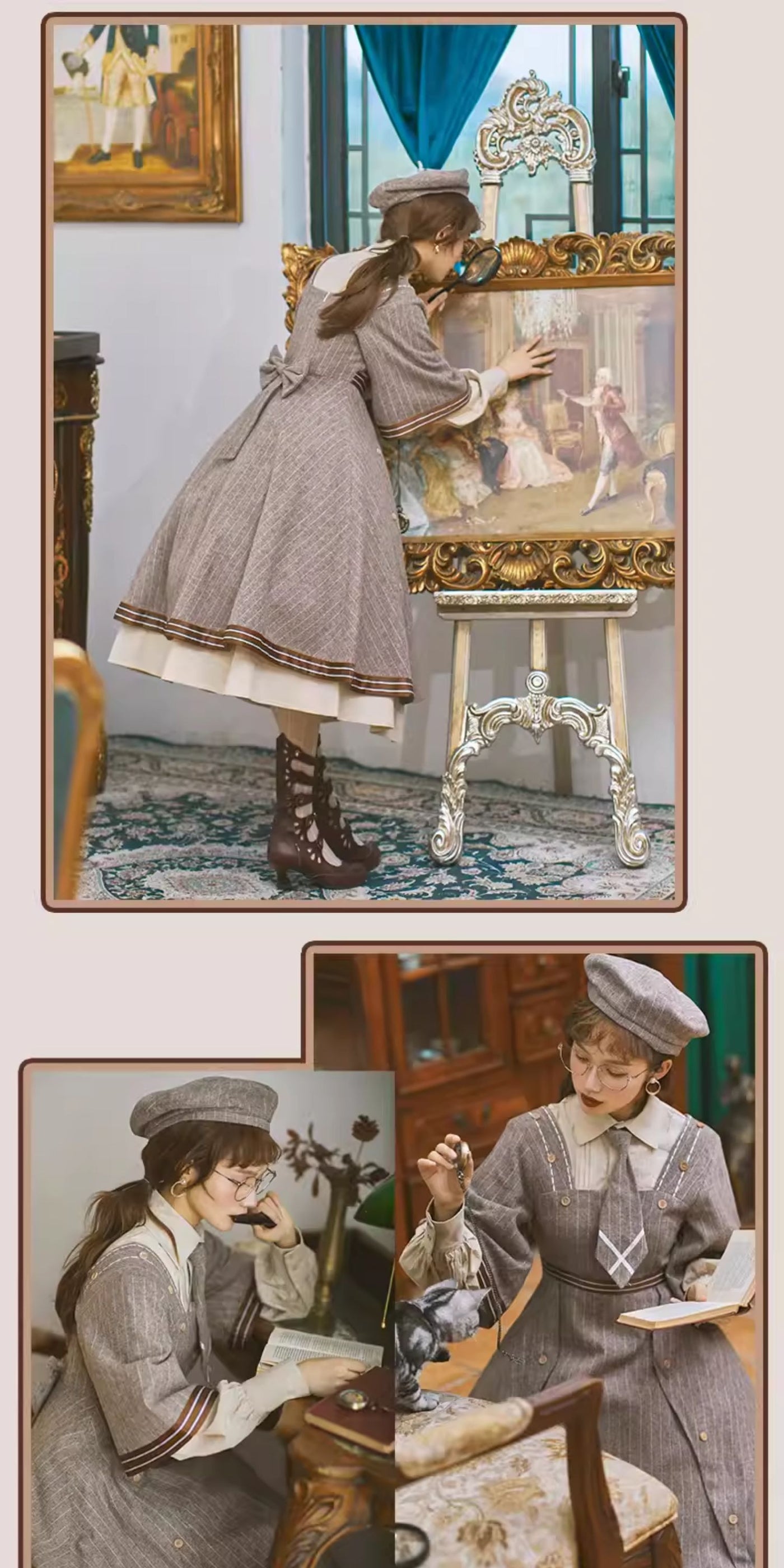 Baozi Pig - Detective Era - Classic Lolita wool one-piece dress