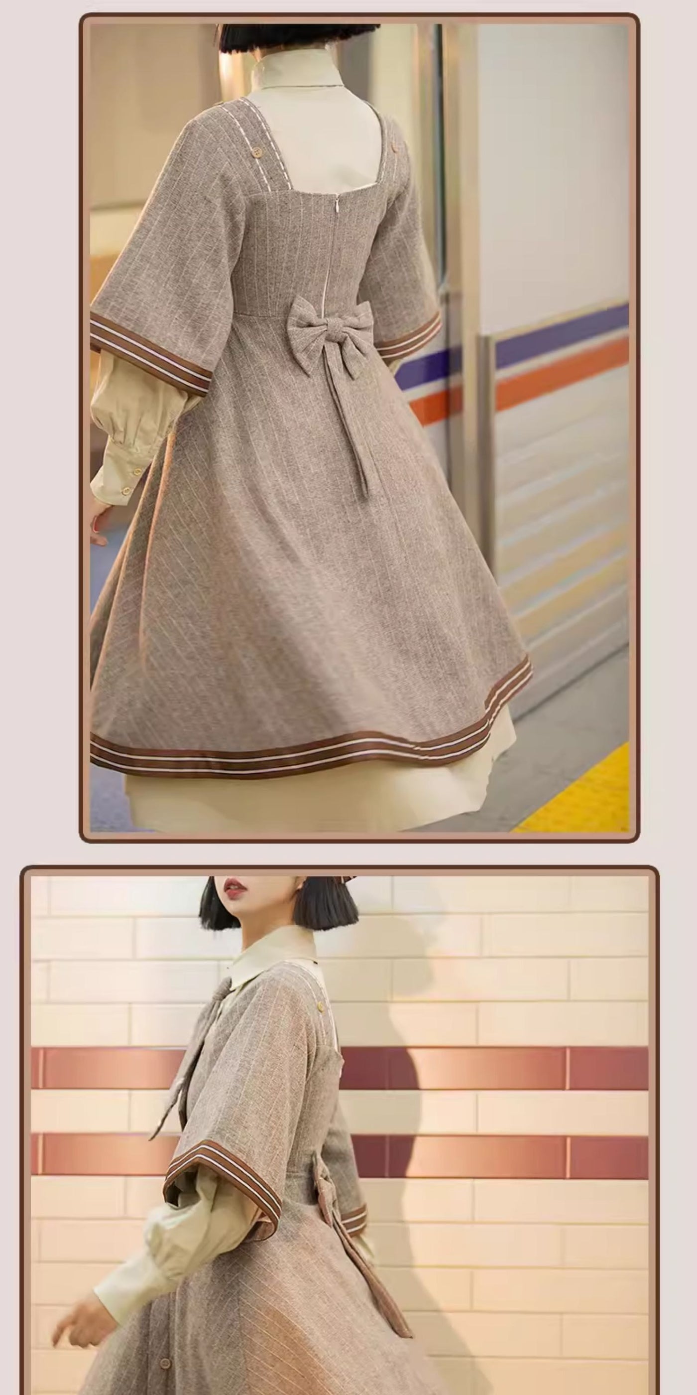 Baozi Pig - Detective Era - Classic Lolita wool one-piece dress