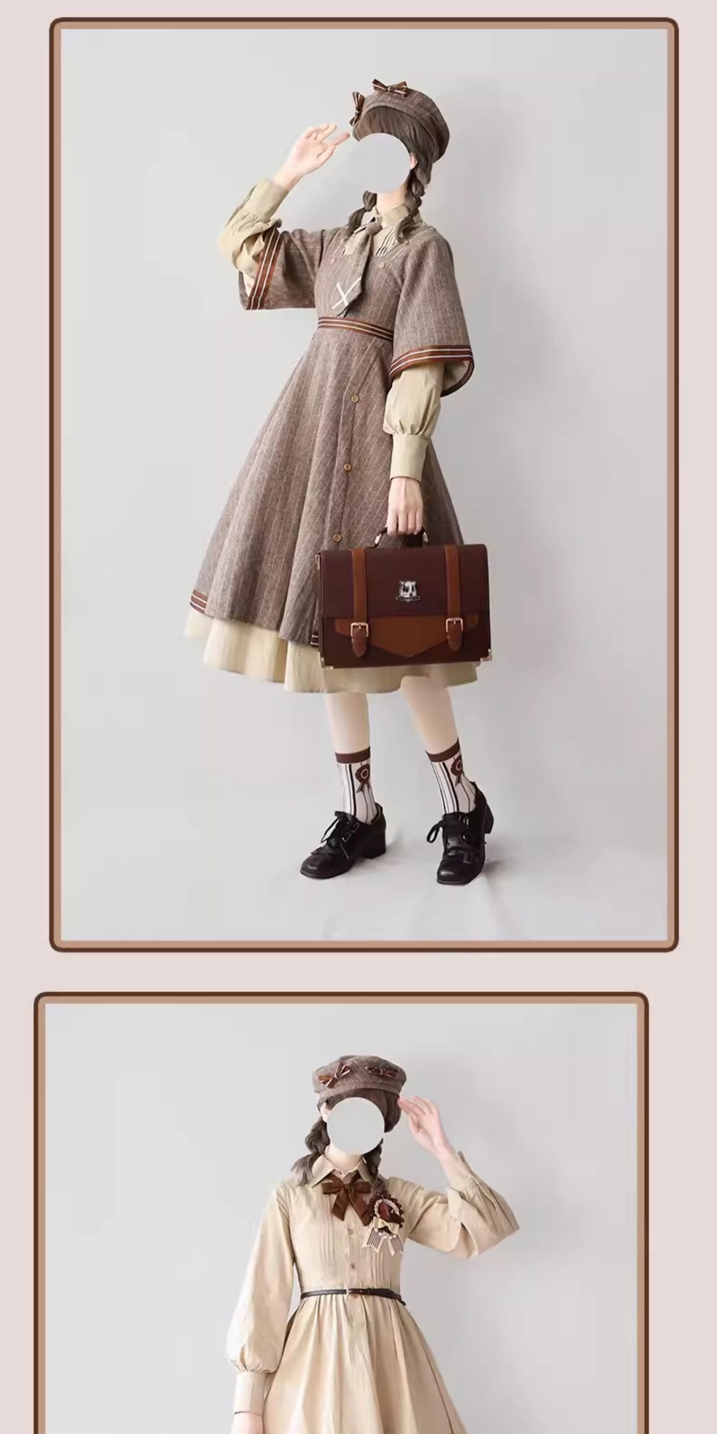 Baozi Pig - Detective Era - Classic Lolita wool one-piece dress
