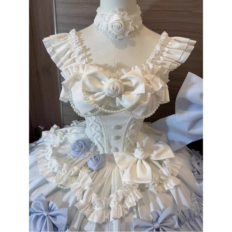Creamy - Gradient Blue Sweet Lolita - Jumper skirt with matching