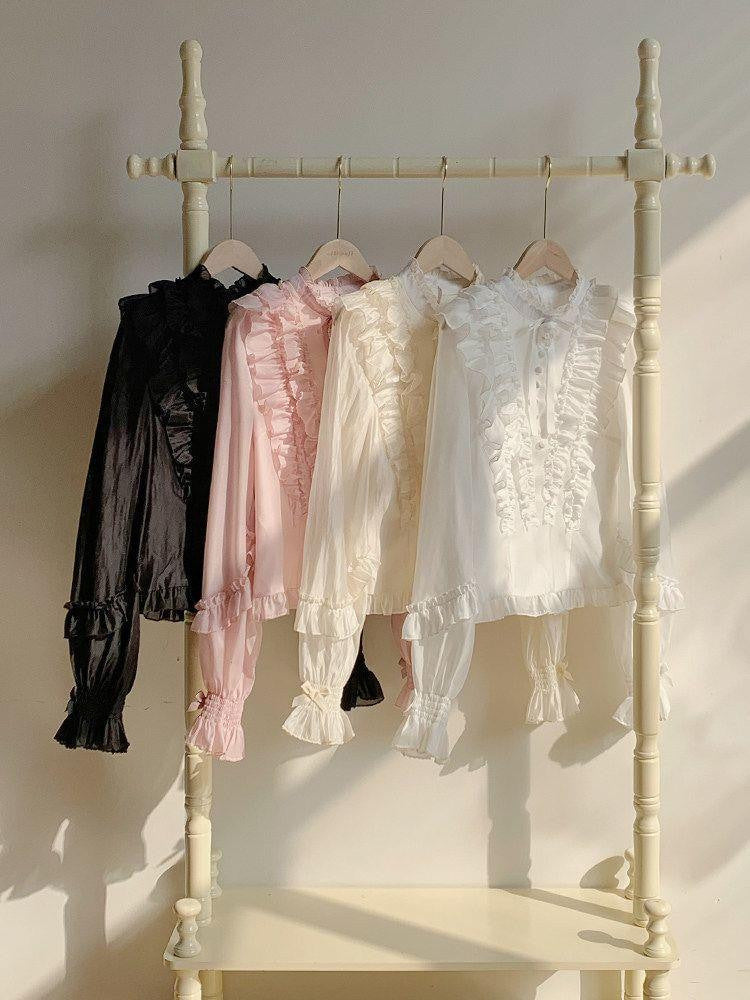 Sweetheart Dream Machine - Sweet Lolita Lantern Sleeve Blouse - Long-sleeve