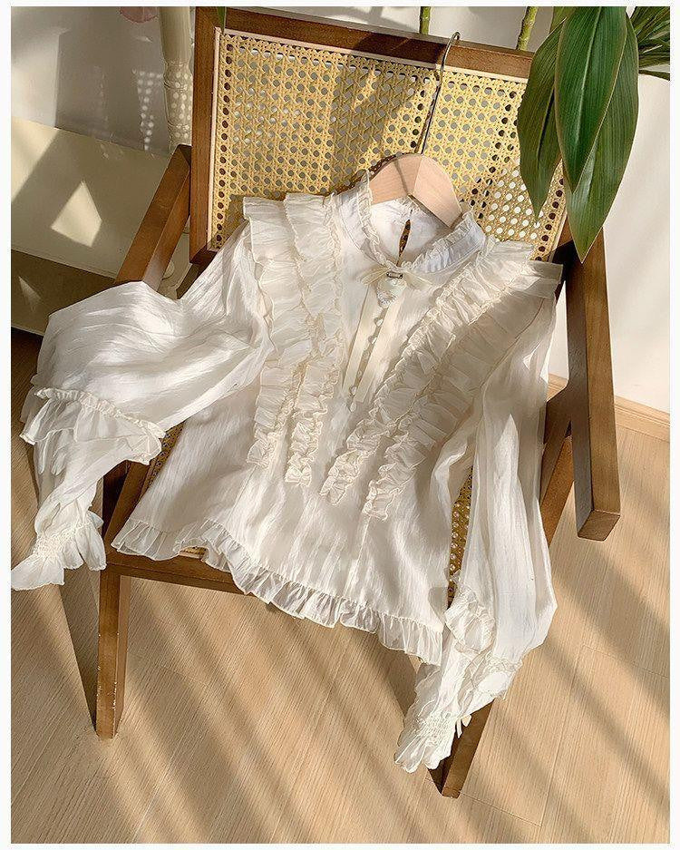 Sweetheart Dream Machine - Sweet Lolita Lantern Sleeve Blouse - Long-sleeve