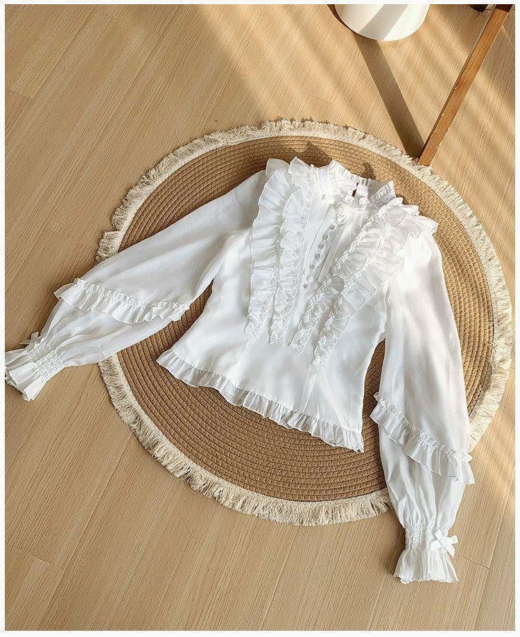 Sweetheart Dream Machine - Sweet Lolita Lantern Sleeve Blouse - Long-sleeve