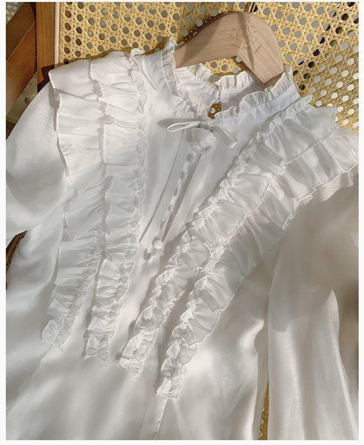 Sweetheart Dream Machine - Sweet Lolita Lantern Sleeve Blouse - Long-sleeve