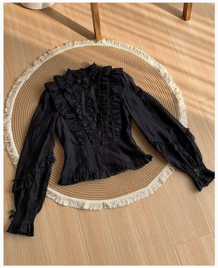 Sweetheart Dream Machine - Sweet Lolita Lantern Sleeve Blouse - Long-sleeve