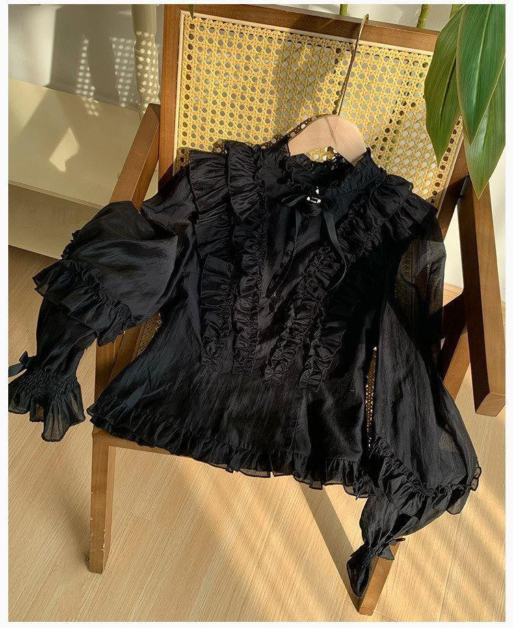 Sweetheart Dream Machine - Sweet Lolita Lantern Sleeve Blouse - Long-sleeve