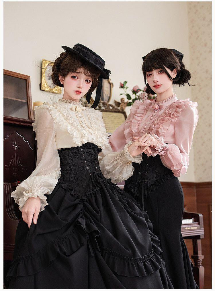 Sweetheart Dream Machine - Sweet Lolita Lantern Sleeve Blouse - Long-sleeve