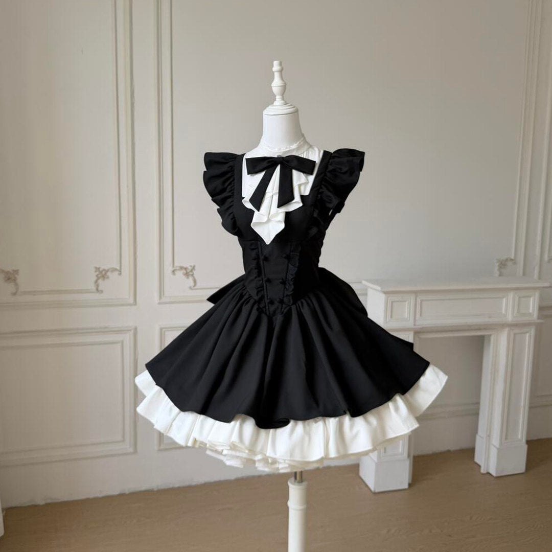 Creamy - Black Princess Bow - Black Dress