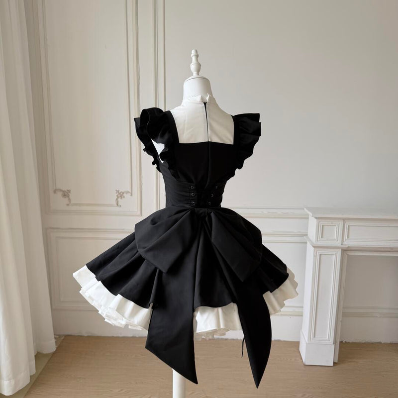 Creamy - Black Princess Bow - Black Dress