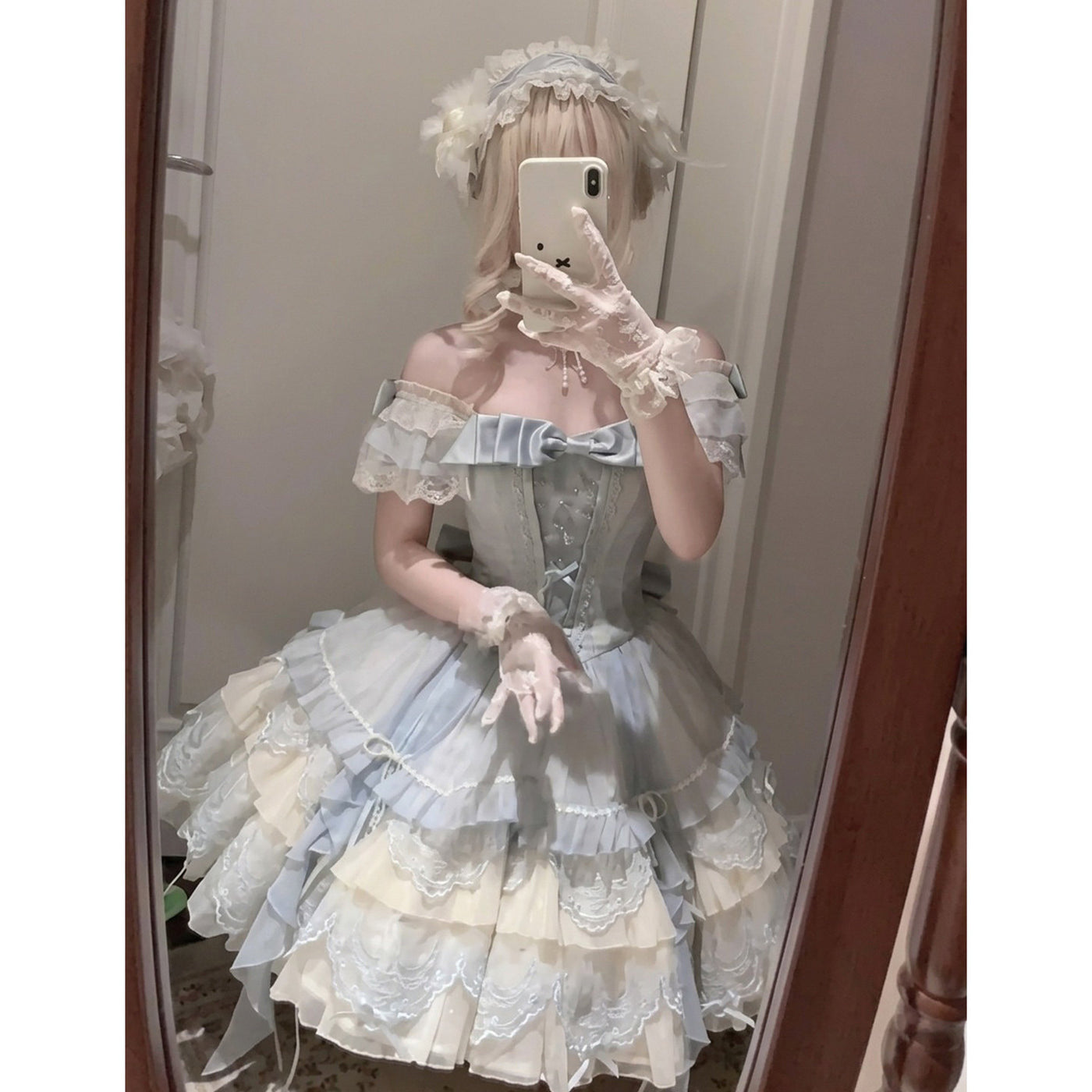 Creamy - Balletcore Sweet Lolita JSK - Blue sweet lolita jumper skirt