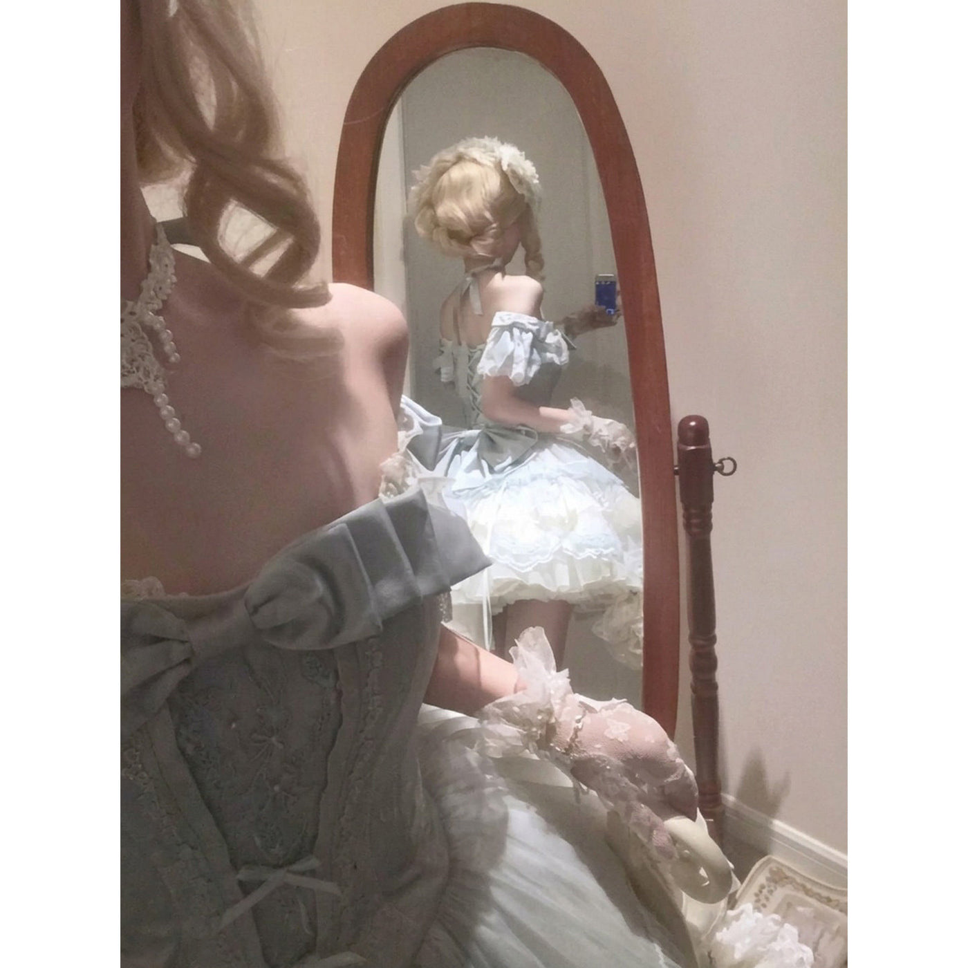 Creamy - Balletcore Sweet Lolita JSK - Blue sweet lolita jumper skirt