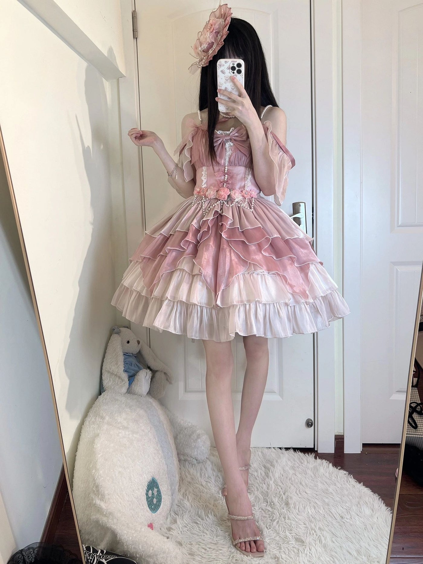 Creamy - Pink Bridal - Layered JSK Dress