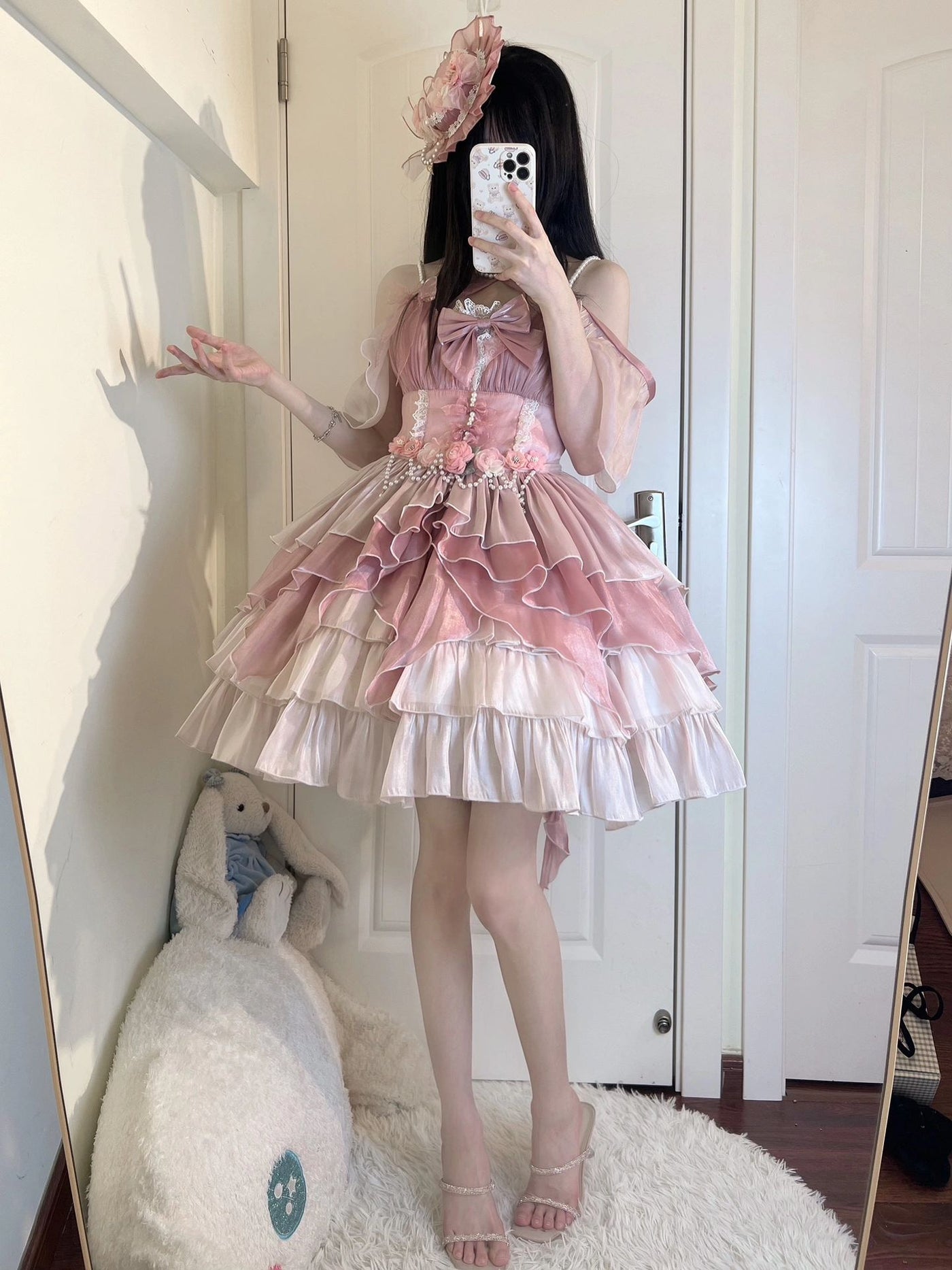 Creamy - Pink Bridal - Layered JSK Dress