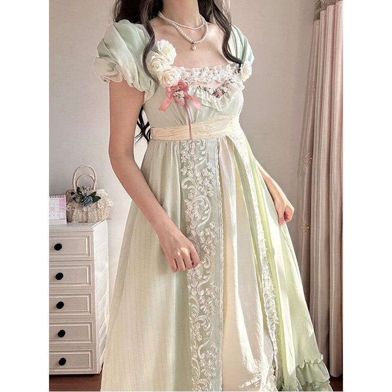 Creamy - Empire Lolita OP - Pale mint green empire-waist floor-length