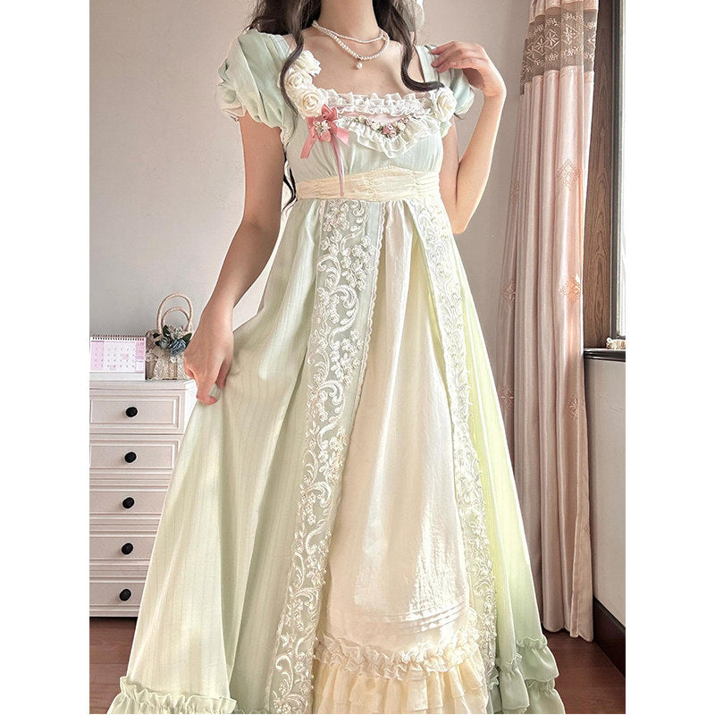 Creamy - Empire Lolita OP - Pale mint green empire-waist floor-length