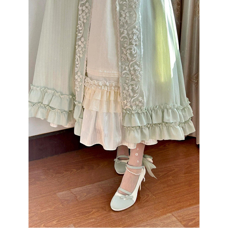 Creamy - Empire Lolita OP - Pale mint green empire-waist floor-length
