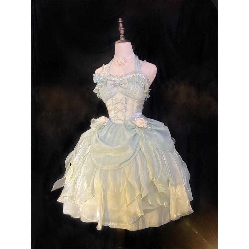 Creamy - Mint Rose - Halterneck JSK Dress