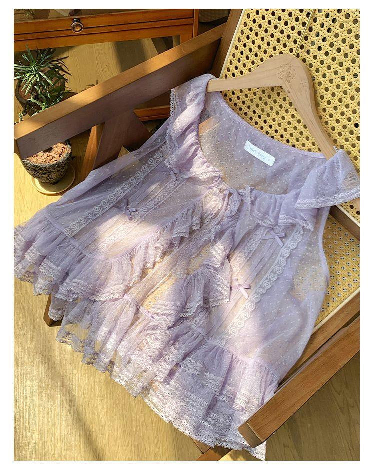 Sweetheart Dream Machine - Sweet Lolita Lace Vest - 4-color lightweight summer lace