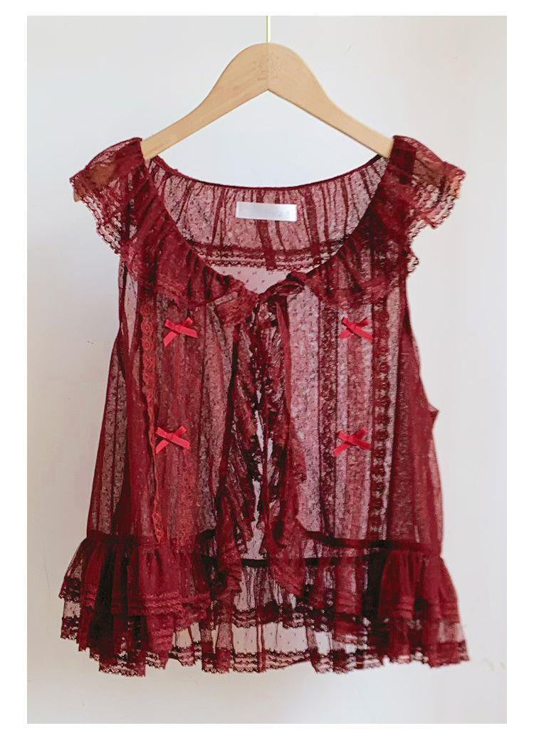 Sweetheart Dream Machine - Sweet Lolita Lace Vest - 4-color lightweight summer lace
