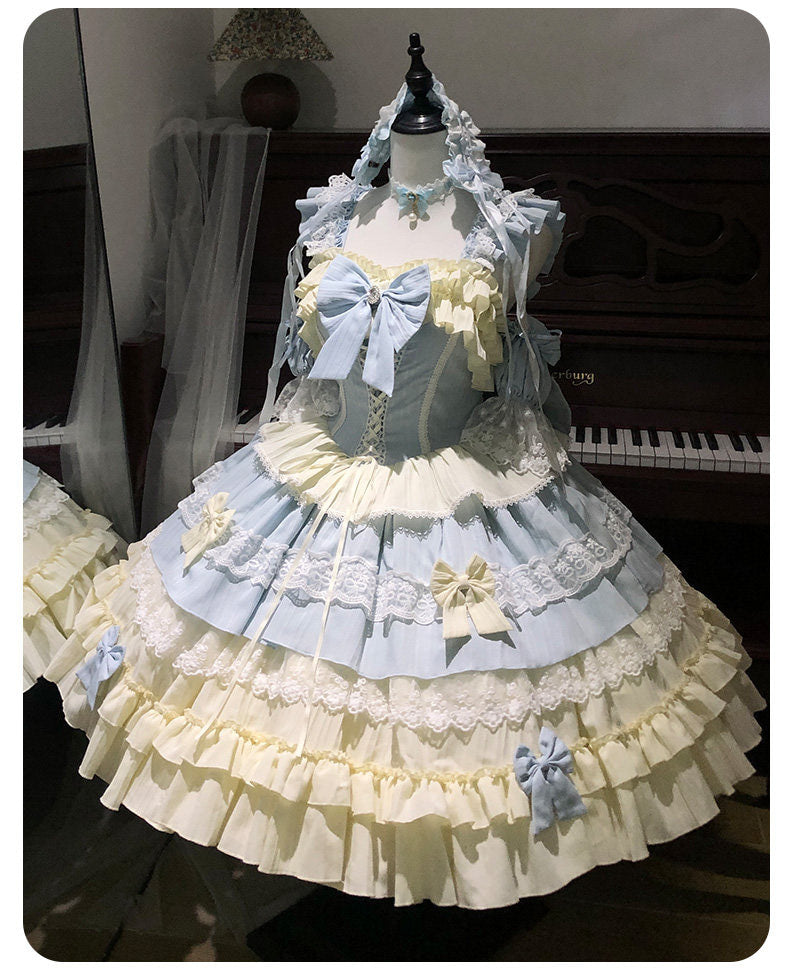 HeySugar HeyDou - Ice Blue Milk Glow - Sweet Lolita JSK full set