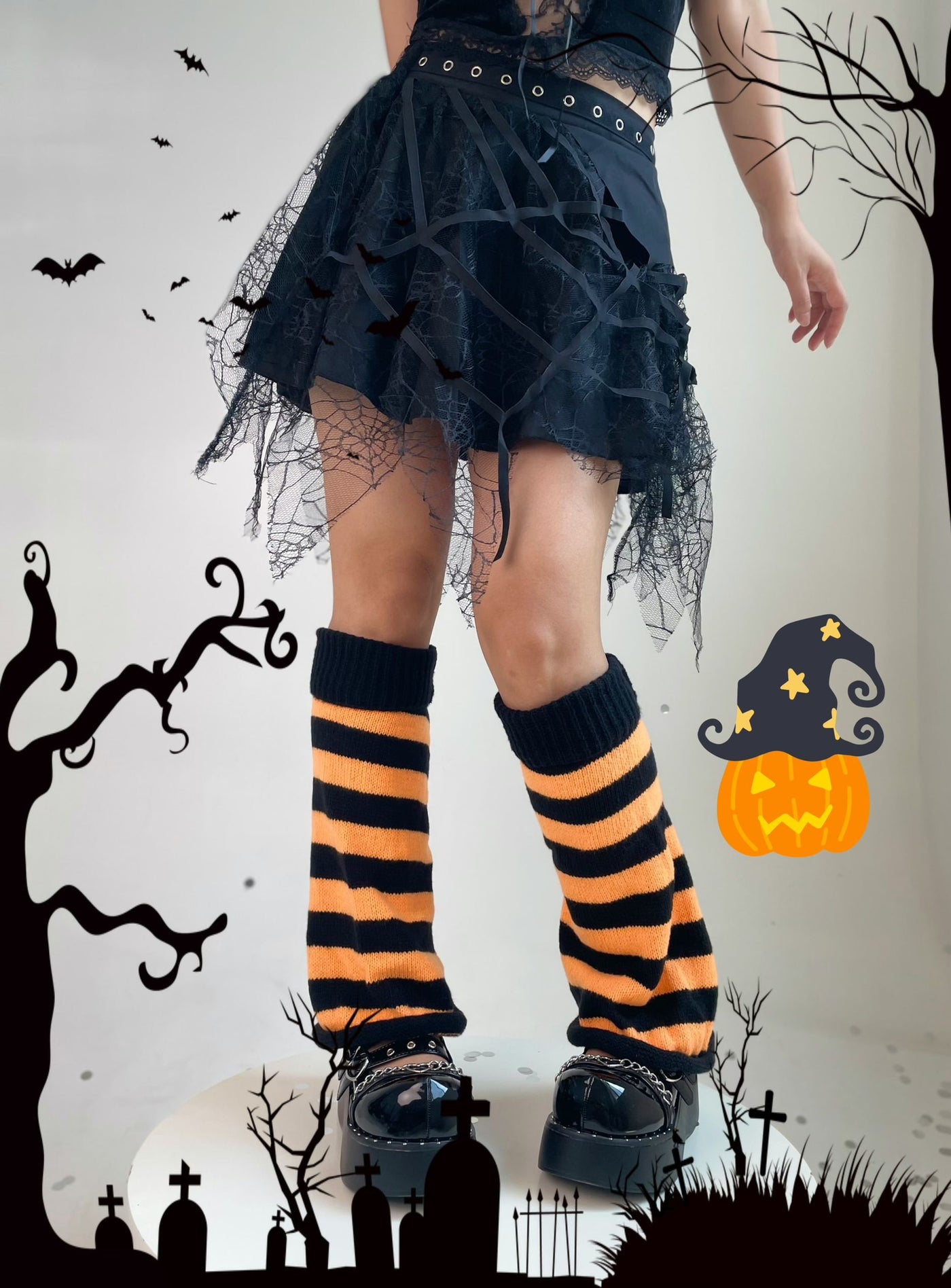 Fantasy Doll - Striped Bell Cuff - Leg Warmers