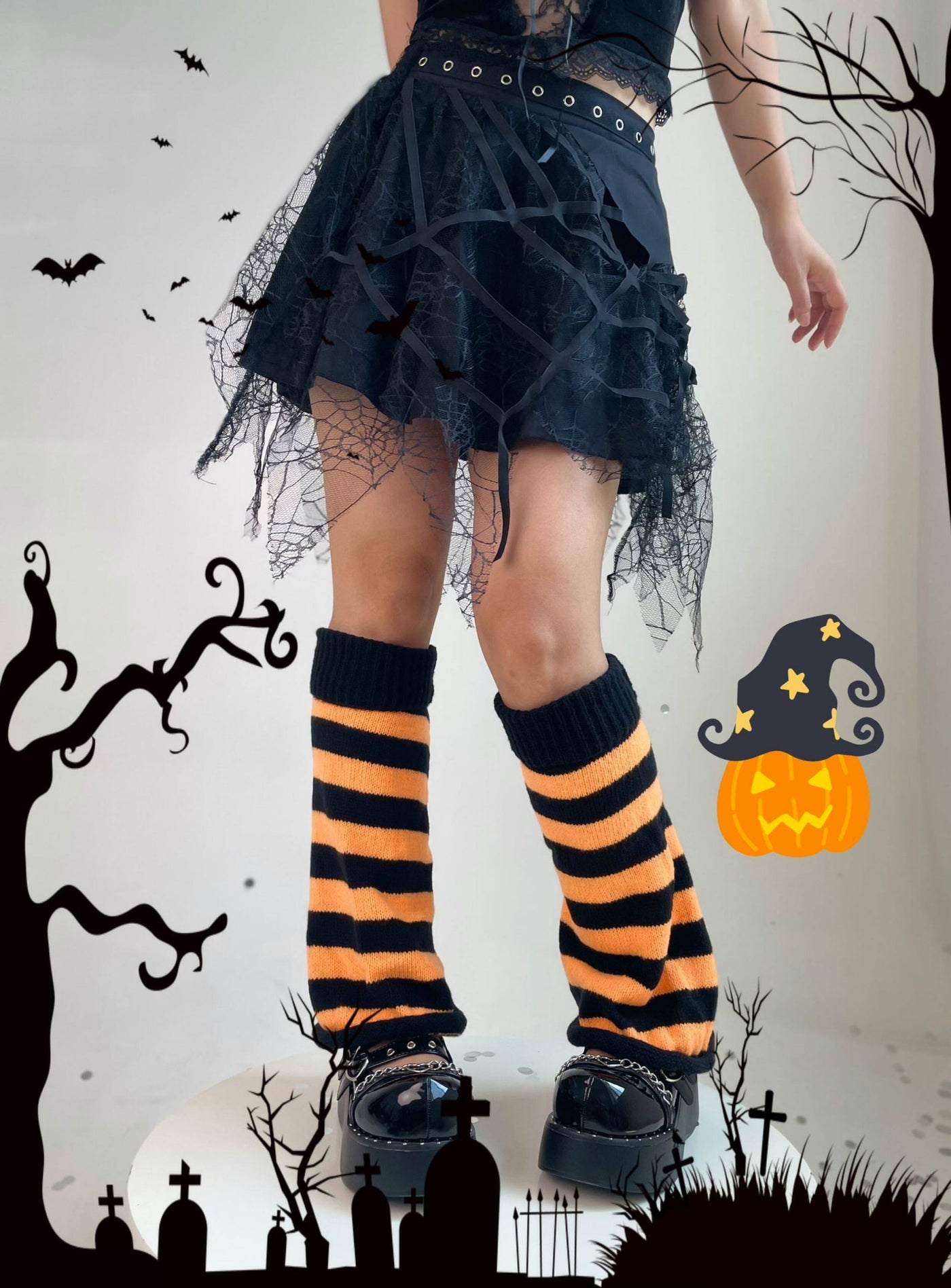 Fantasy Doll - Striped Bell Cuff - Leg Warmers