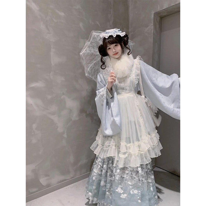 Creamy - Ming Eclectic Sweet Lolita Coord - Blue pipa-sleeve lolita