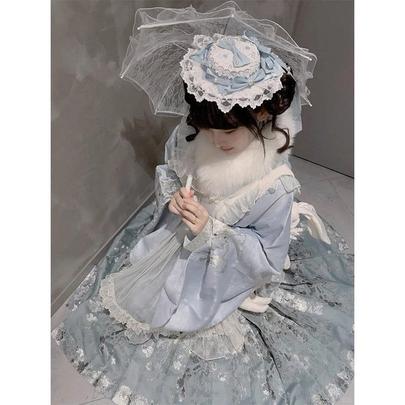 Creamy - Ming Eclectic Sweet Lolita Coord - Blue pipa-sleeve lolita