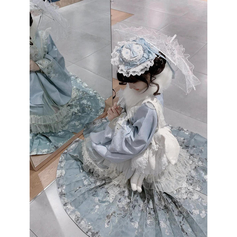 Creamy - Ming Eclectic Sweet Lolita Coord - Blue pipa-sleeve lolita