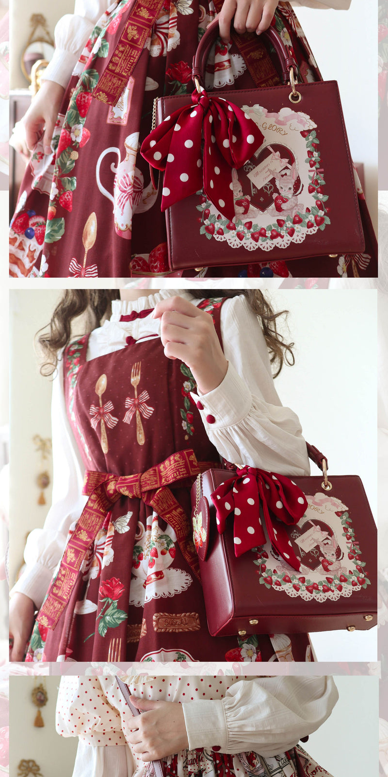 Morning Glory - Berry Bunny Retro Crossbody Bag - Individually Selectable