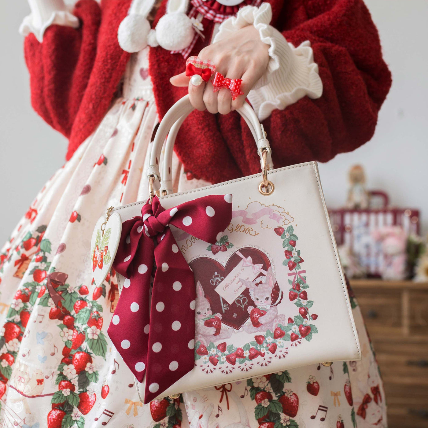 Morning Glory - Berry Bunny Retro Crossbody Bag - Individually Selectable