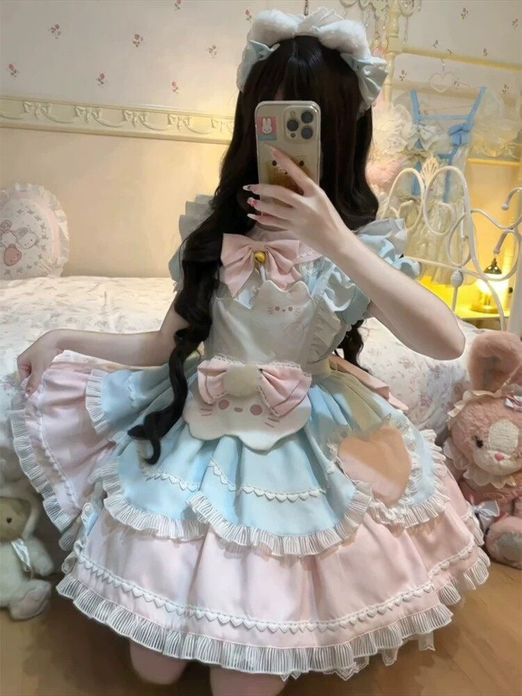 Sweet Tea Girl - Sweet Tea Girl - Sweet Lolita Cat-Themed Short Sleeve OP Dress