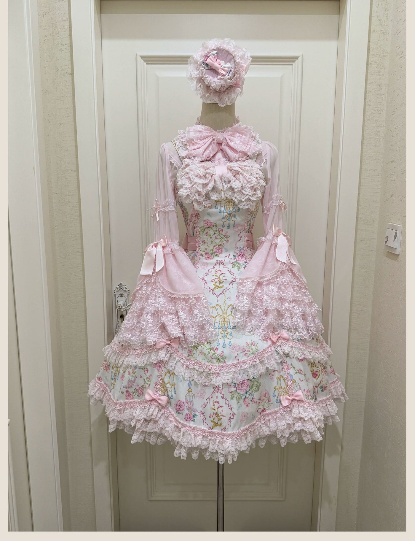 Tata Long Ear - 2025 Spring Vintage Floral Lolita - Tiered sweetheart