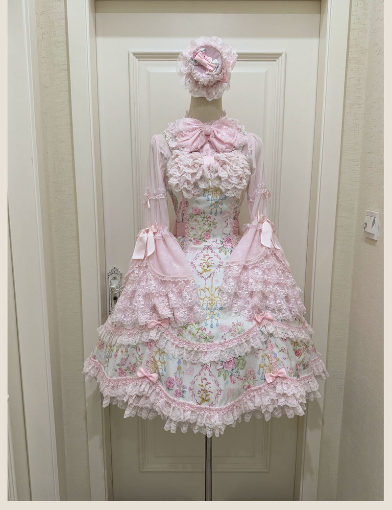 Tata Long Ear - 2025 Spring Vintage Floral Lolita - Tiered sweetheart