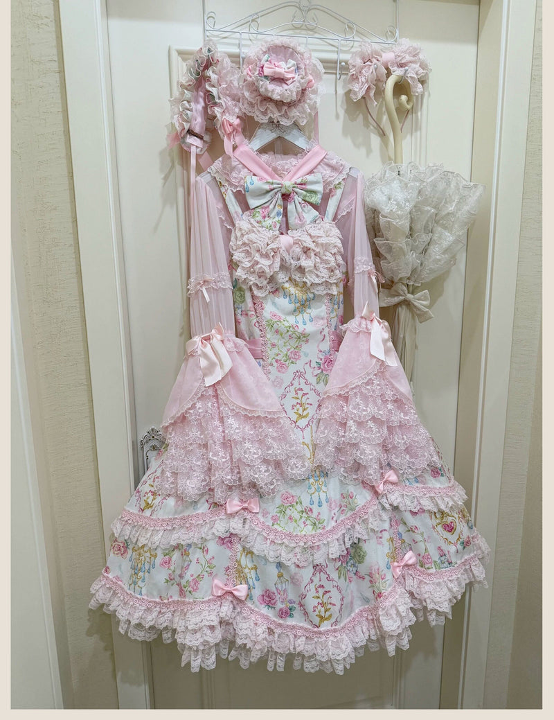 Tata Long Ear - 2025 Spring Vintage Floral Lolita - Tiered sweetheart