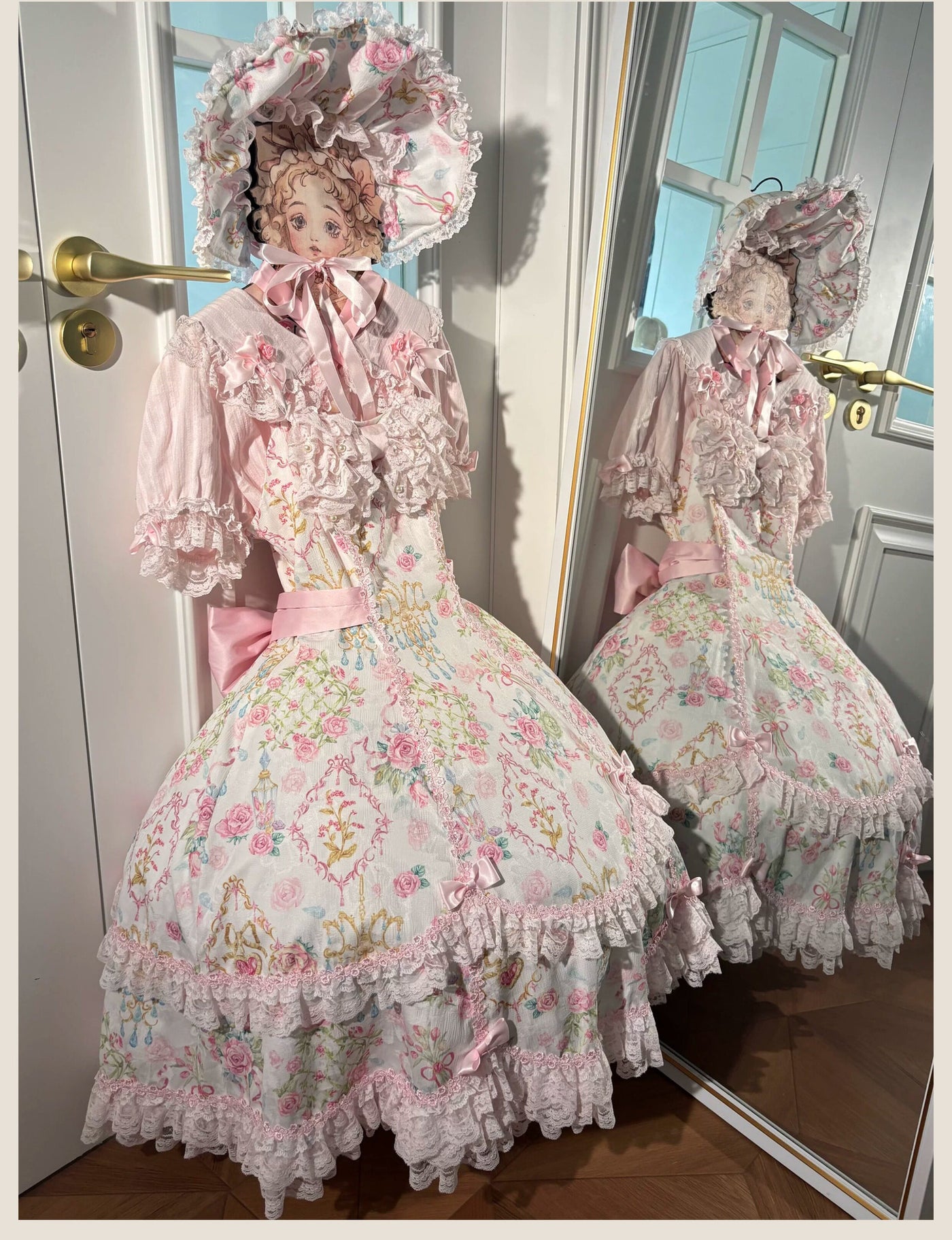 Tata Long Ear - 2025 Spring Vintage Floral Lolita - Tiered sweetheart