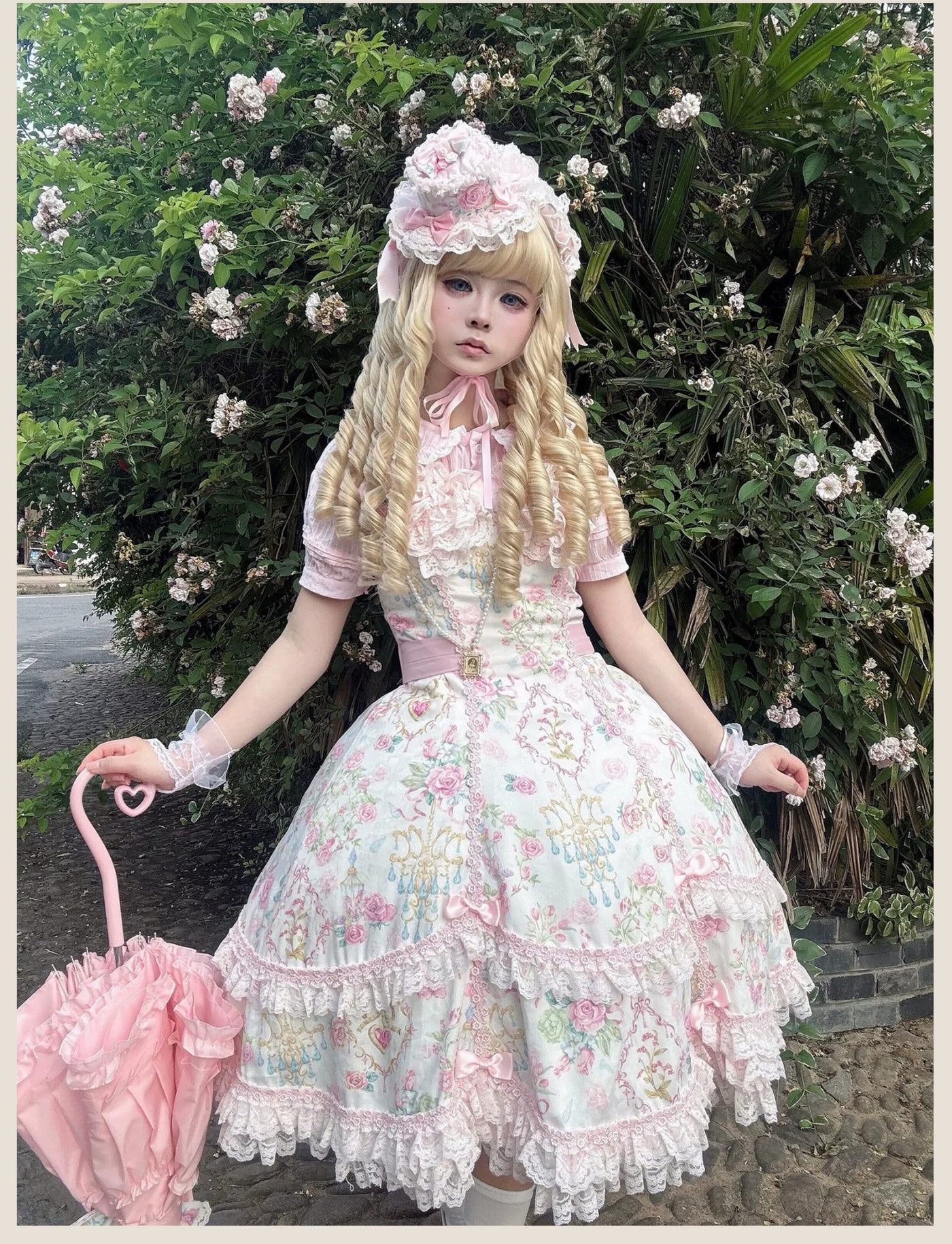Tata Long Ear - 2025 Spring Vintage Floral Lolita - Tiered sweetheart