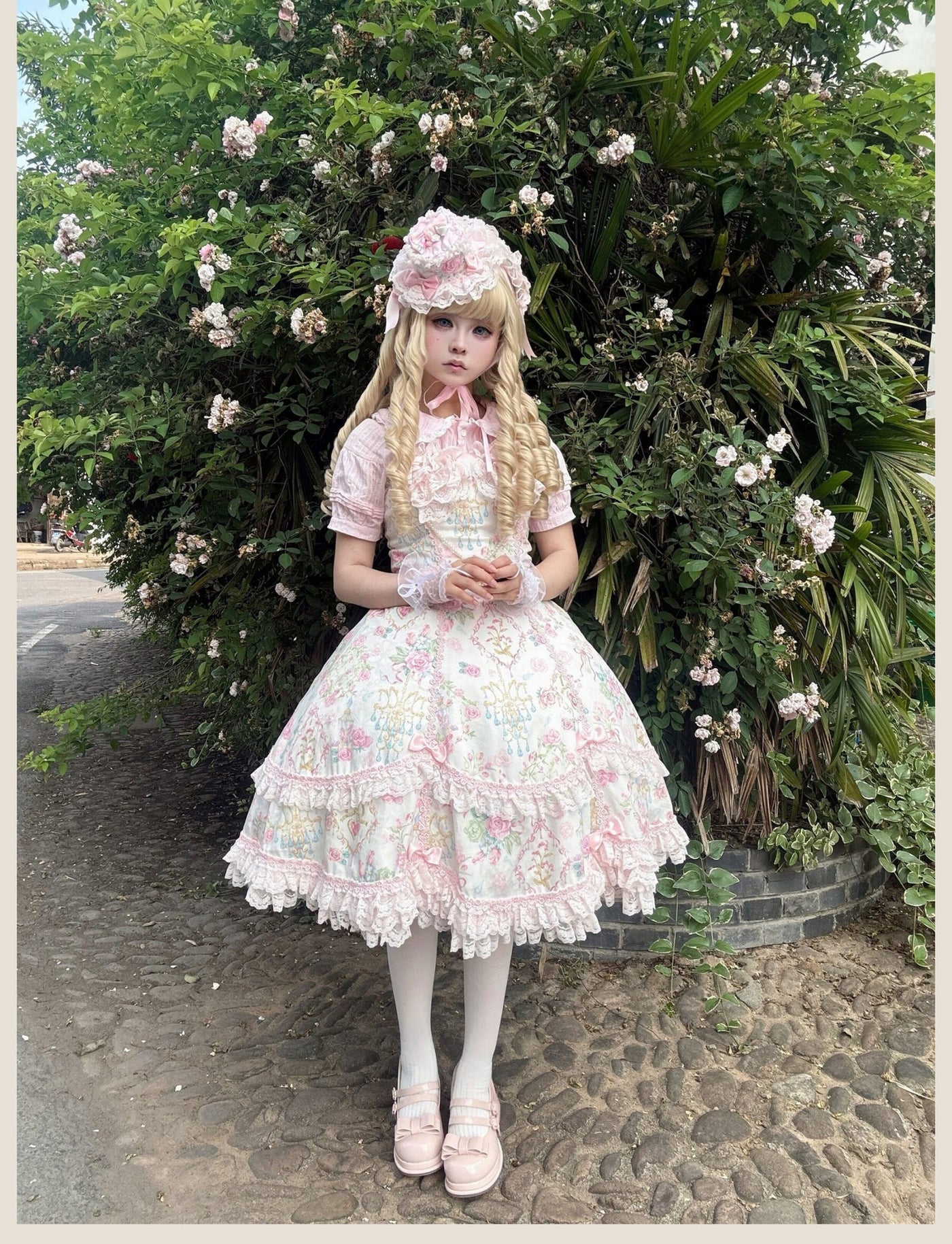 Tata Long Ear - 2025 Spring Vintage Floral Lolita - Tiered sweetheart