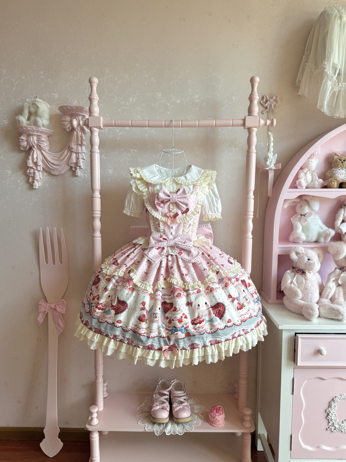 Sweetheart Dream - Bunny Party Cake Dress - Sweet lolita tiered dress