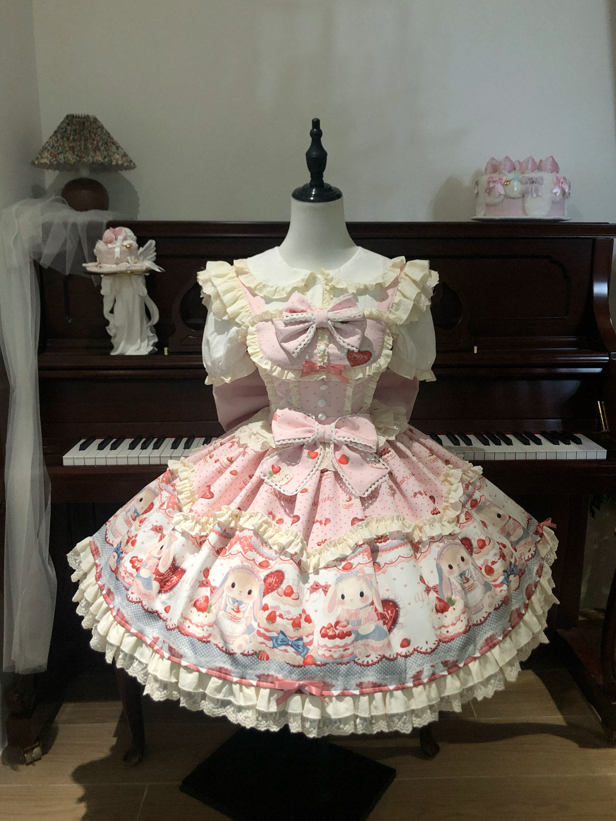 Sweetheart Dream - Bunny Party Cake Dress - Sweet lolita tiered dress