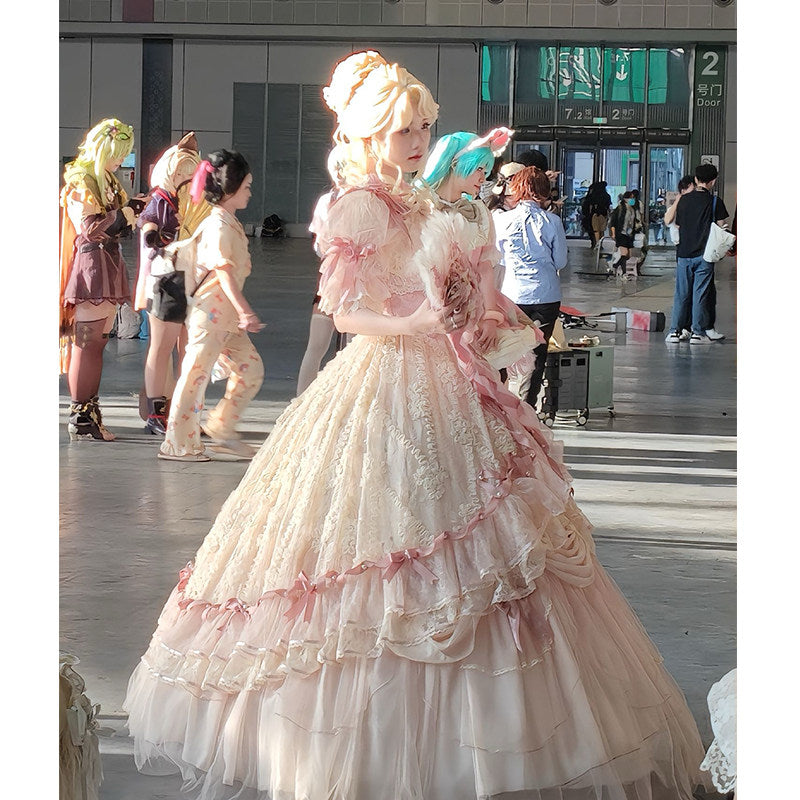 Emoji Dream - Lolita Formal Ball Gown Dress - Light blue long-length