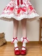 Chaussettes blanches nœud à pois rouges / Taille unique