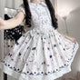 Robe blanche + nœud + ceinture sur le côté + pince à cheveux à pois / S
