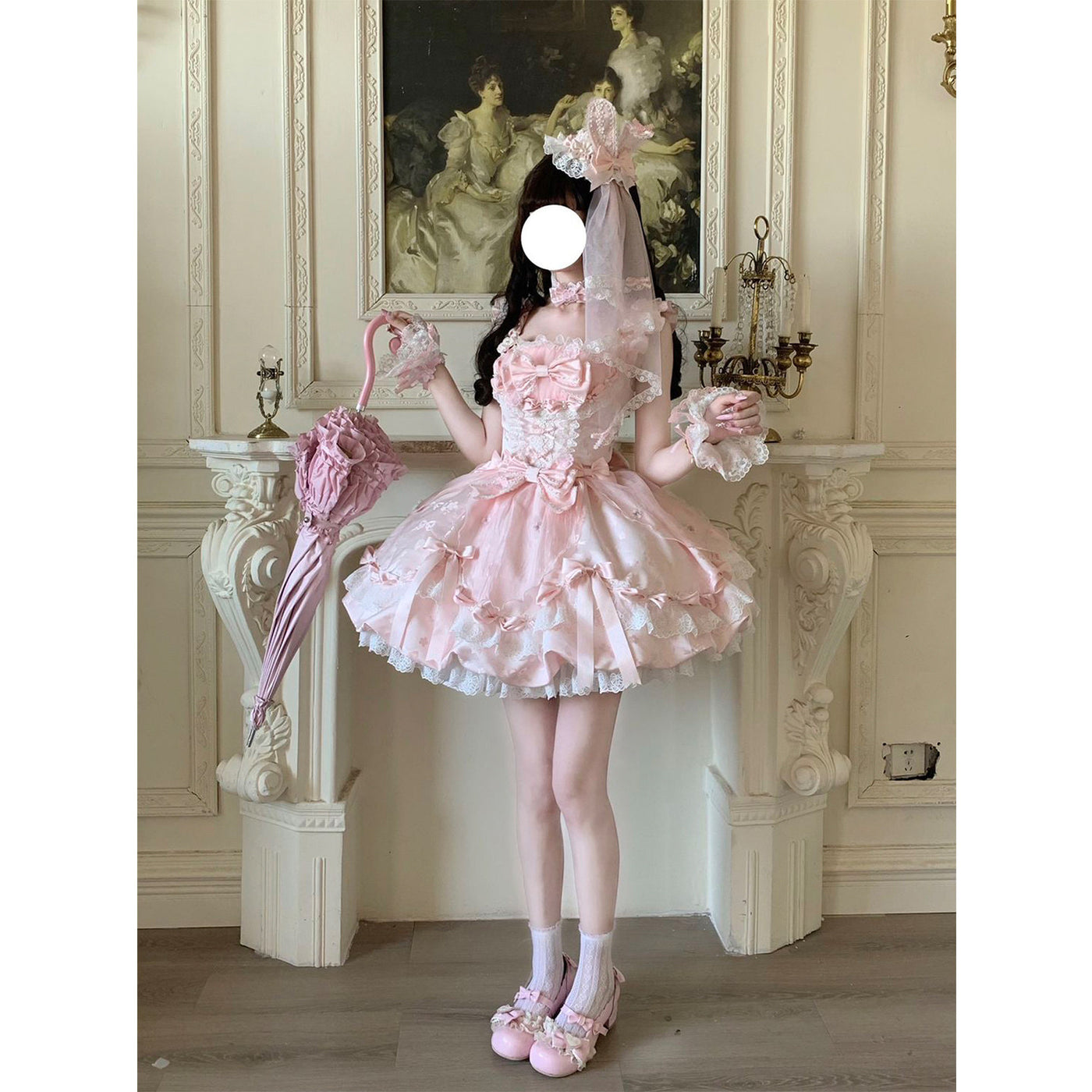 Creamy - Balletcore Sweet Lolita - Pink short-sleeve JSK