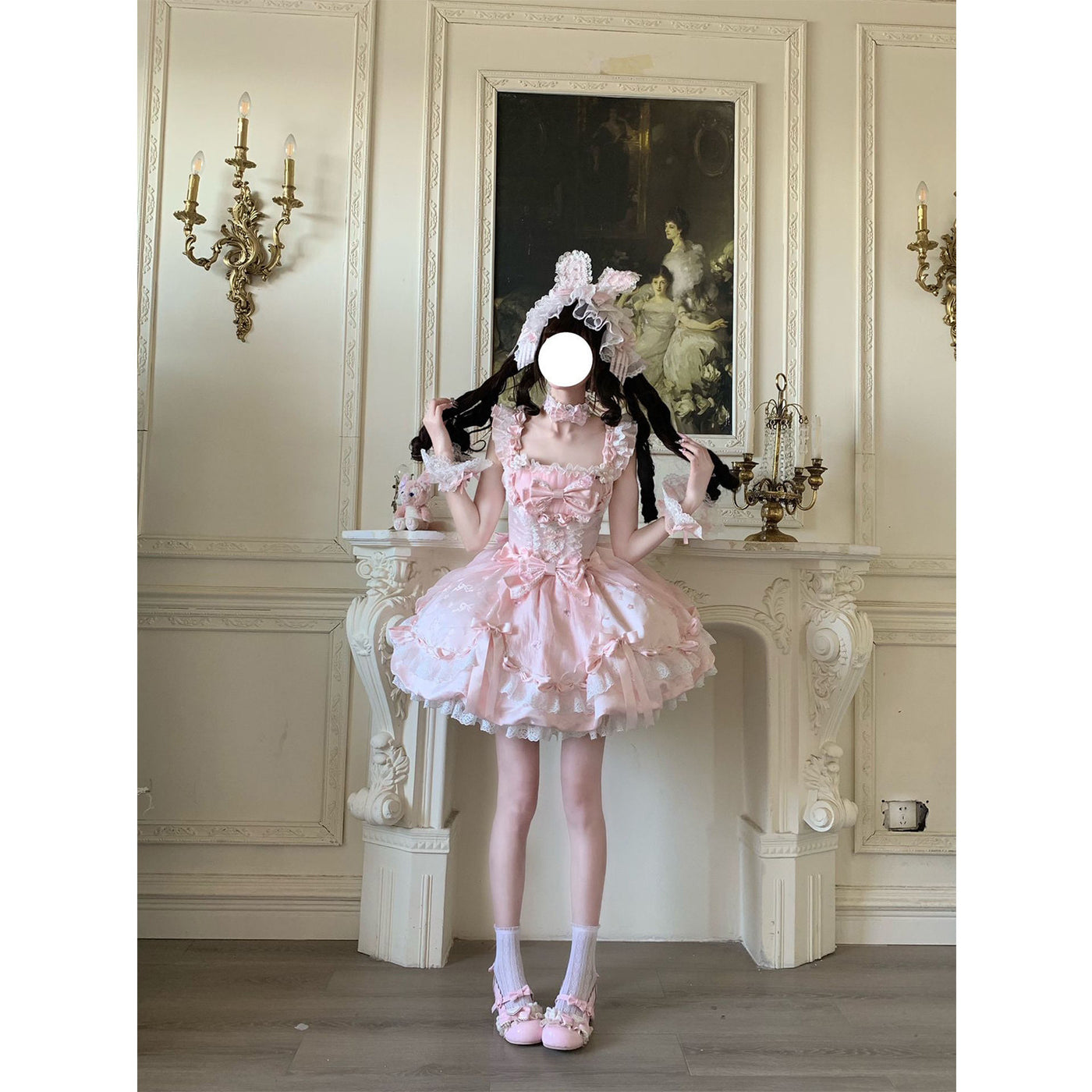 Creamy - Balletcore Sweet Lolita - Pink short-sleeve JSK